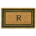 thumbnail image 1 of Calloway Mills Sage Green Border 18" x 30" Monogram Outdoor Doormat (Letter R), 1 of 1