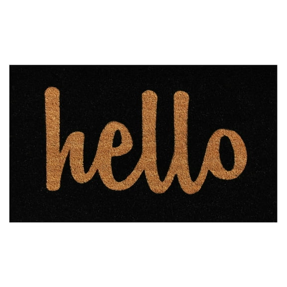 Calloway Mills Script Hello Outdoor Coir Doormat, 24" x 36"