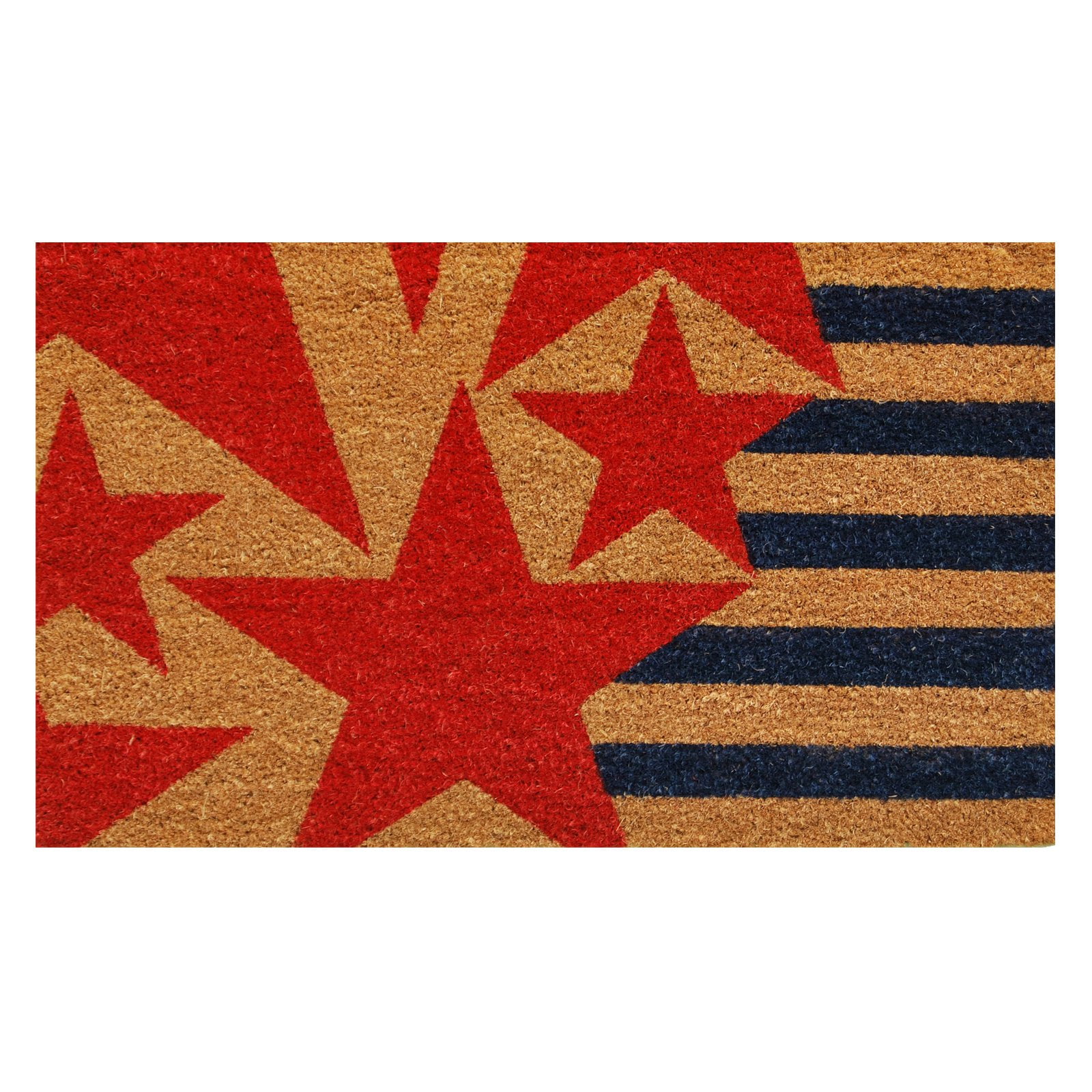 Patriotic Stars and Stripes Coir Outdoor Doormat