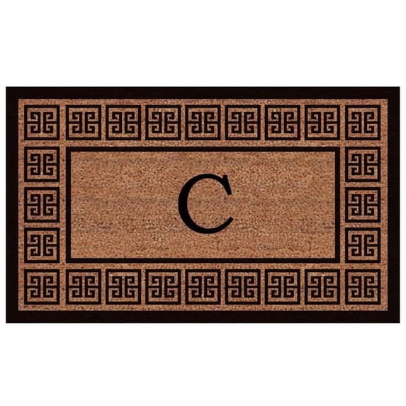 Calloway Mills The Grecian Monogram Outdoor Doormat, Extra-thick 18" x 30" (Letter C)