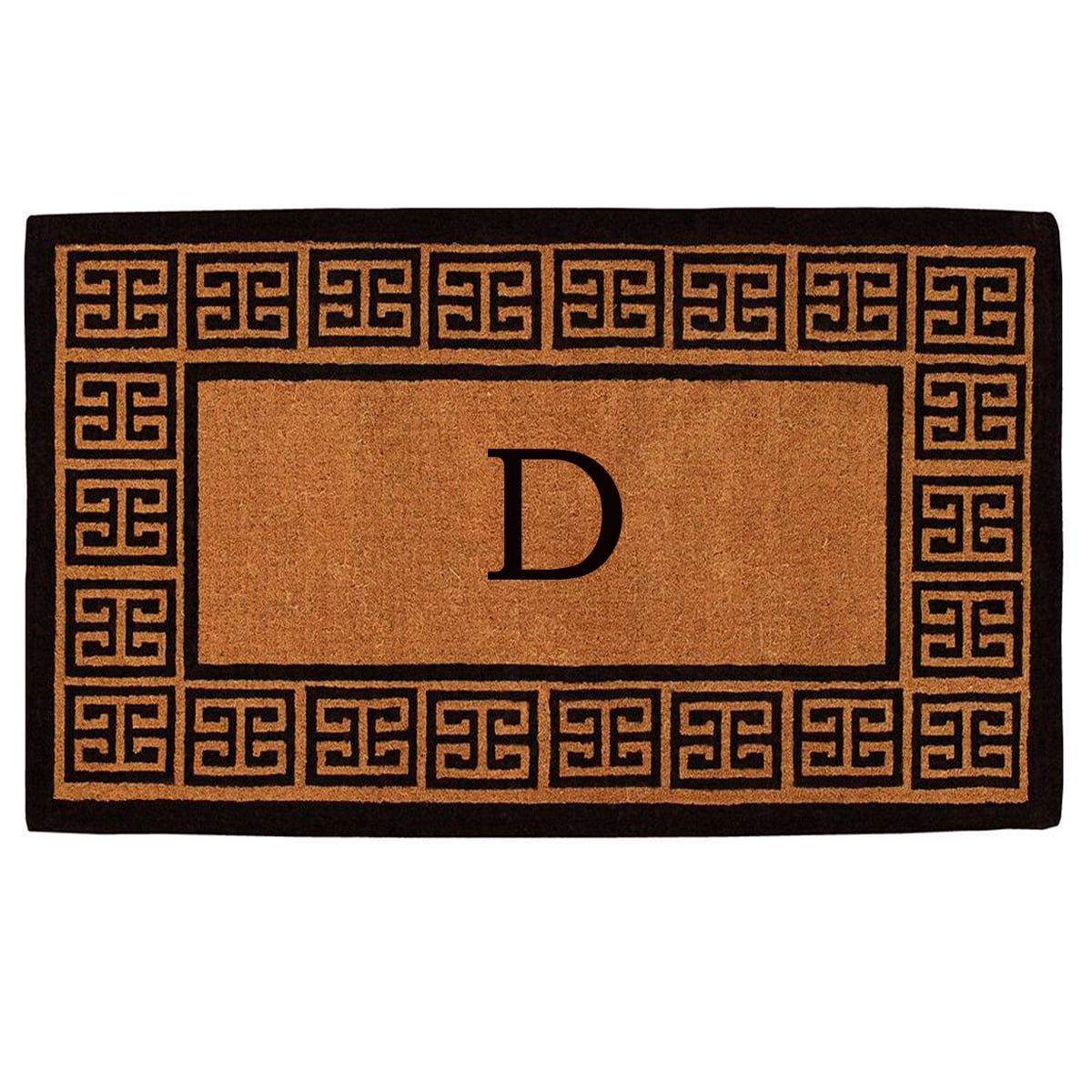 Calloway Mills The Grecian Monogram Outdoor Doormat, Extra-thick 18" x 30" (Letter D)