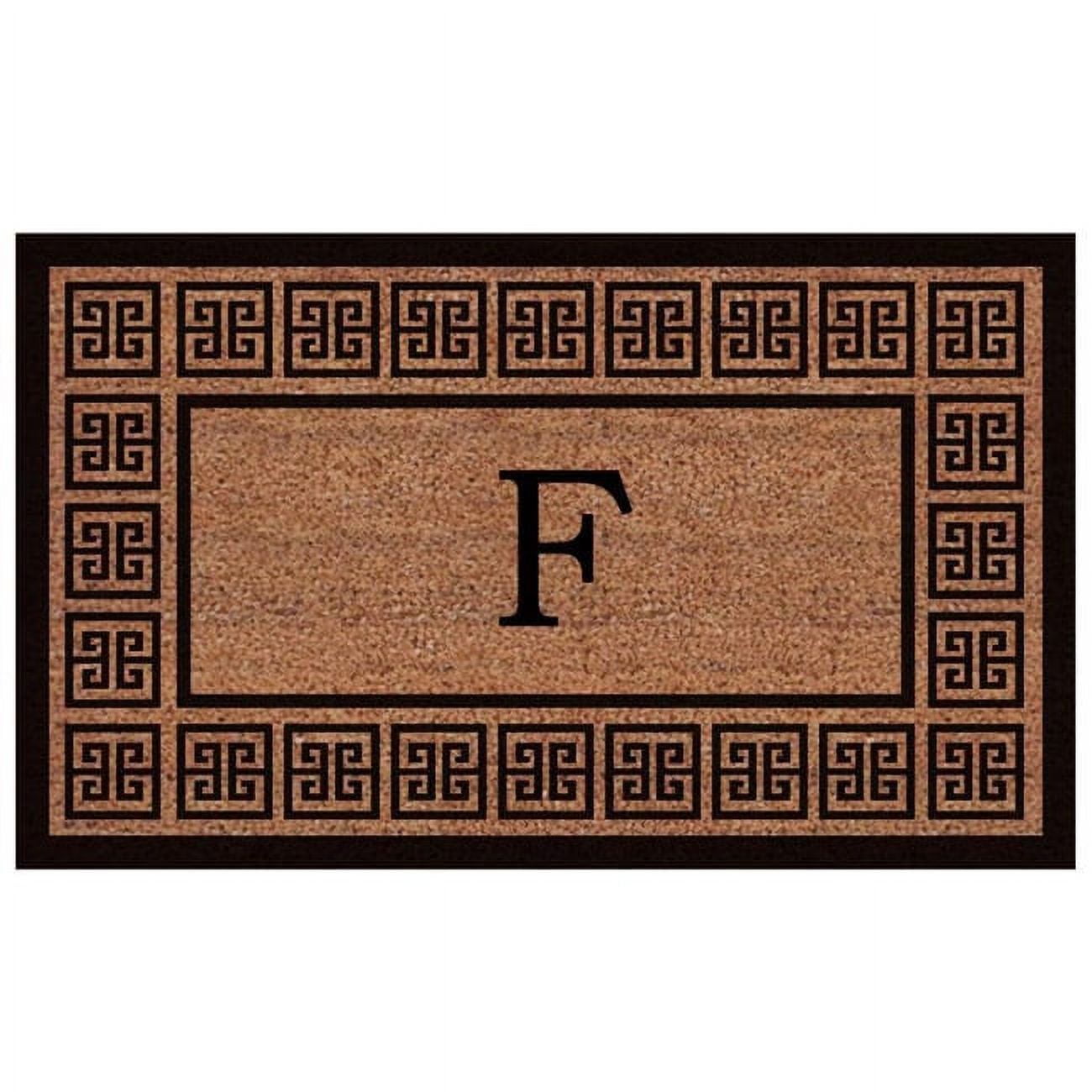 Calloway Mills The Grecian Monogram Outdoor Doormat, Extra-thick 18" x 30" (Letter F)