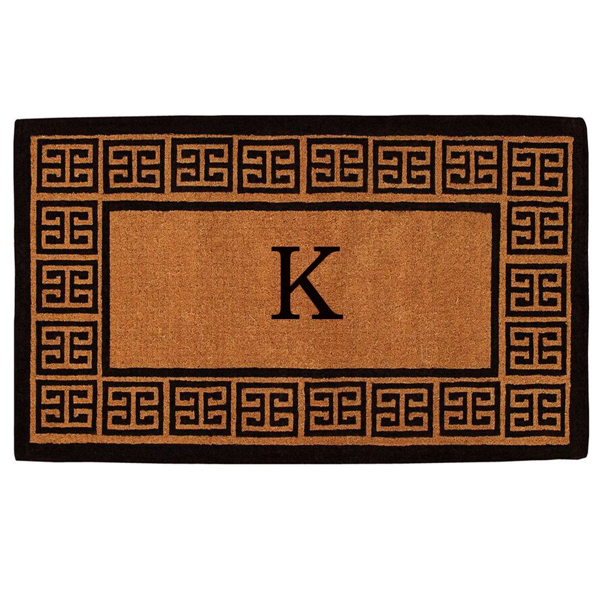 Calloway Mills The Grecian Monogram Outdoor Doormat, Extra-thick 18" x 30" (Letter K)