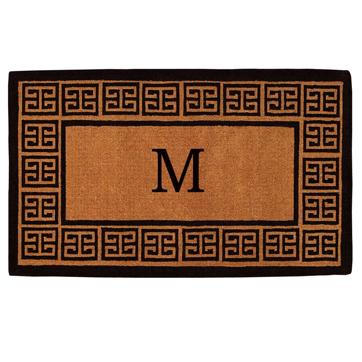 Calloway Mills The Grecian Monogram Outdoor Doormat, Extra-thick 18" x 30" (Letter M)