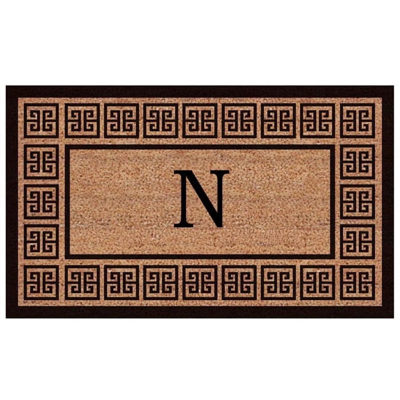 Calloway Mills The Grecian Monogram Outdoor Doormat, Extra-thick 18" x 30" (Letter N)