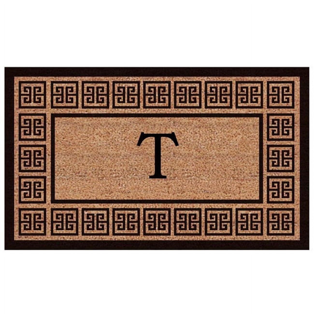 Calloway Mills The Grecian Monogram Outdoor Doormat, Extra-thick 18" x 30" (Letter T)