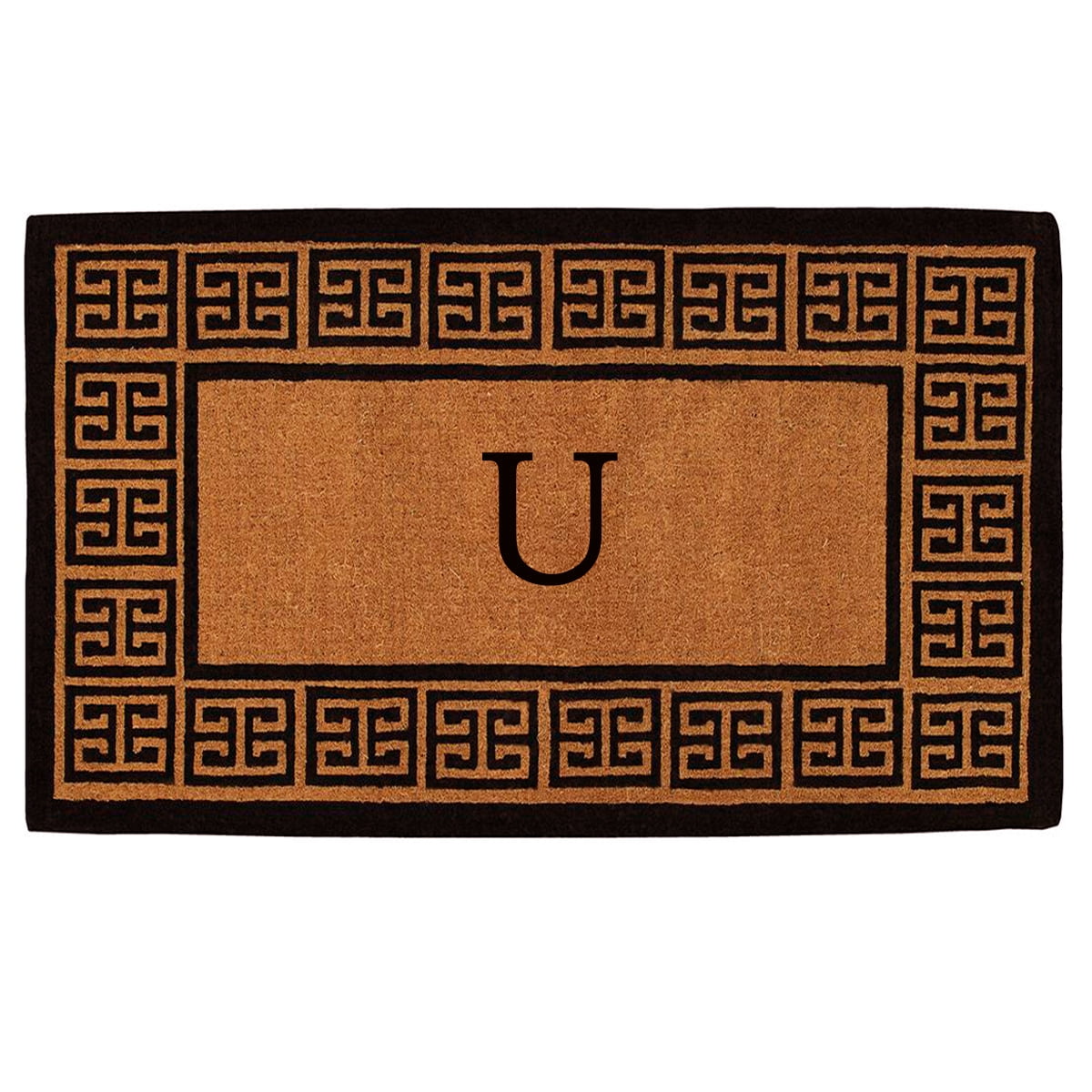 Calloway Mills The Grecian Monogram Outdoor Doormat, Extra-thick 18" x 30" (Letter U)