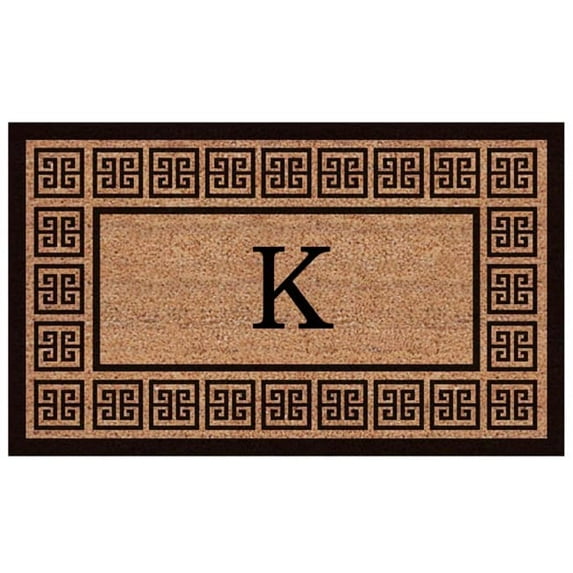 Calloway Mills The Grecian Monogram Outdoor Doormat, Extra-thick 2' x 3' (Letter K)