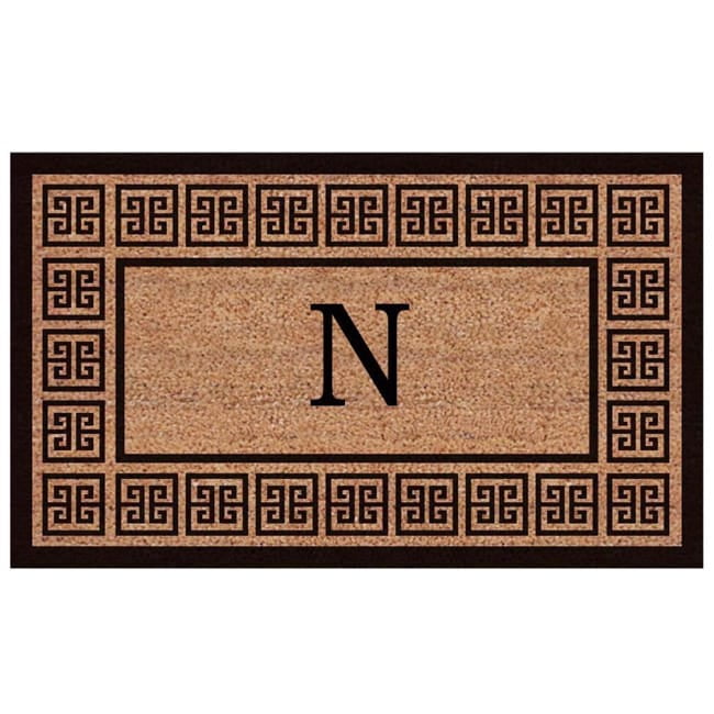 Calloway Mills The Grecian Monogram Outdoor Doormat, Extra-thick 2' x 3' (Letter N)