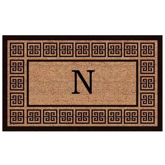 Calloway Mills The Grecian Monogram Outdoor Doormat, Extra-thick 2' x 3' (Letter N)