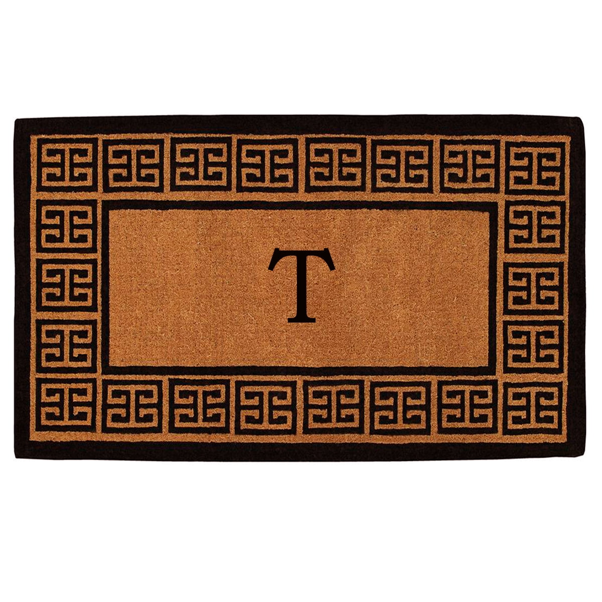 Calloway Mills The Grecian Monogram Outdoor Doormat, Extra-thick 2' x 3' (Letter T)