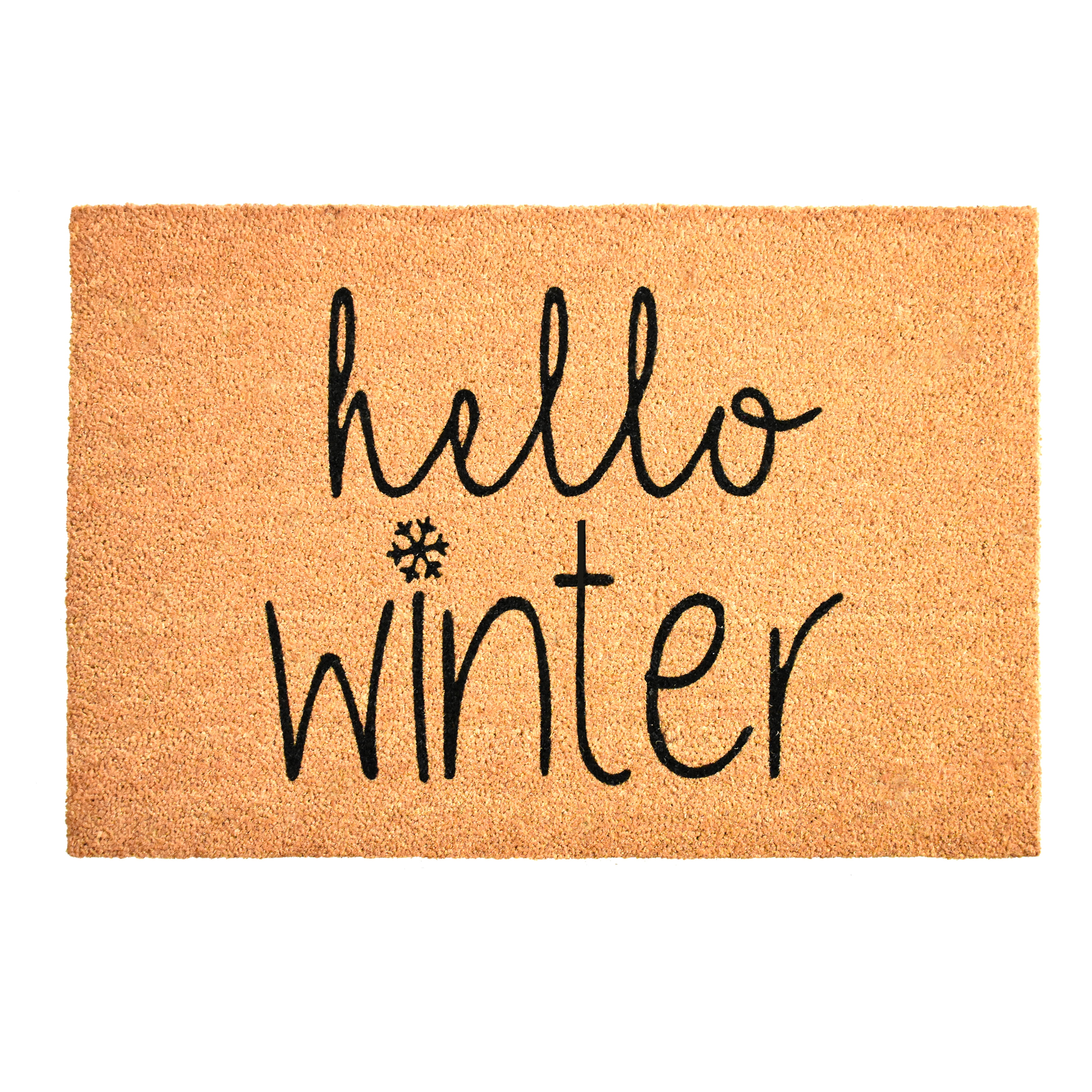 Hello Winter Coir Rectangular Outdoor Doormat
