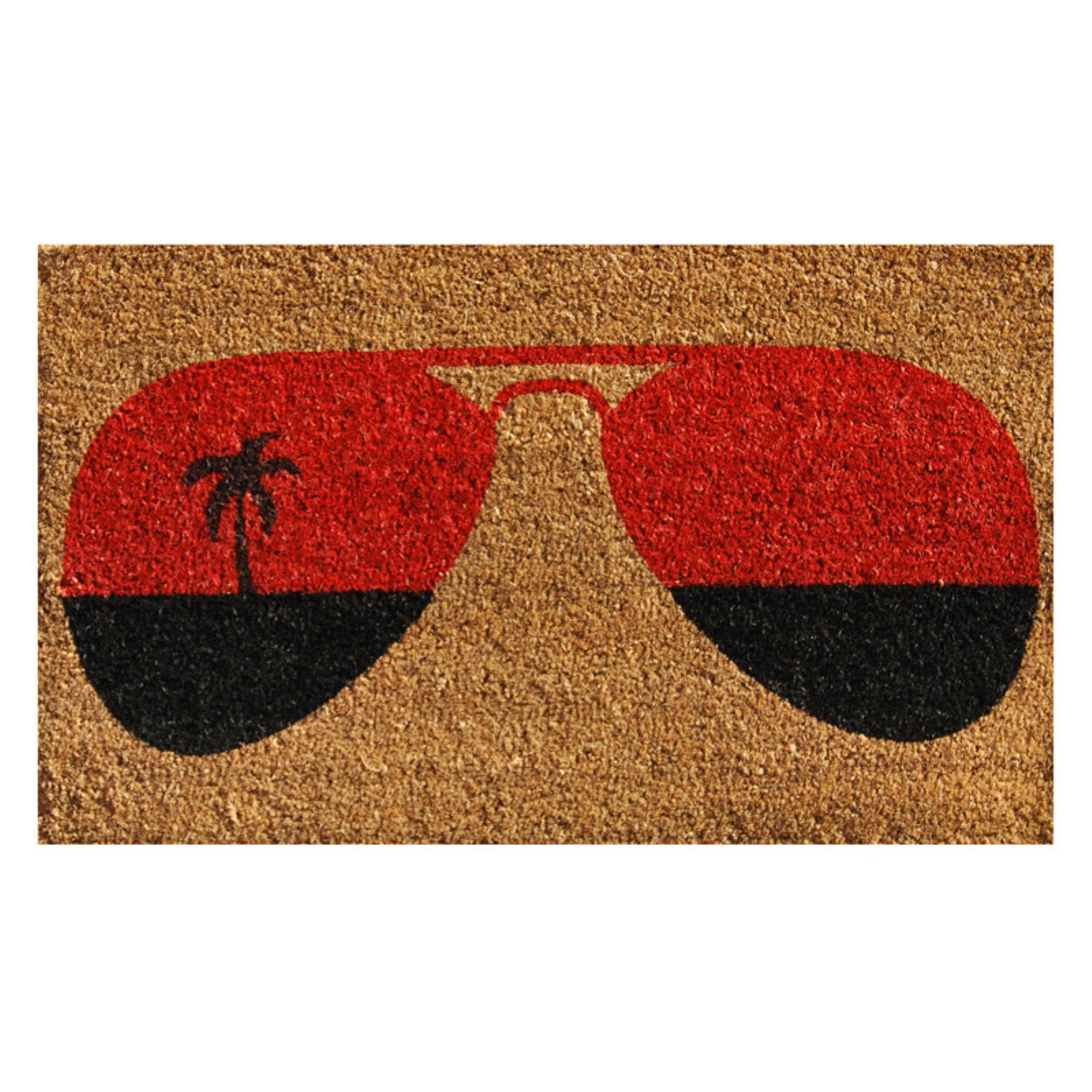 Tropical Sunglasses Coir Outdoor Doormat