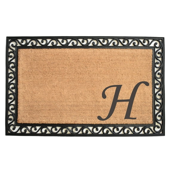Calloway Mills Versailles Monogram Outdoor Doormat 18" x 30" (Letter H)