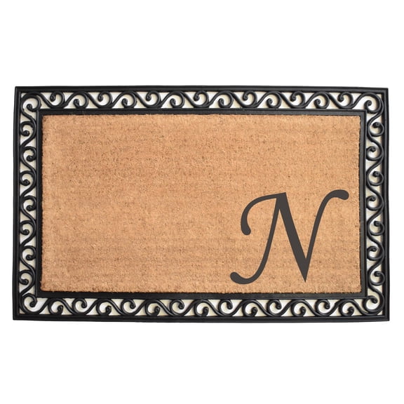 Calloway Mills Versailles Monogram Outdoor Doormat 18" x 30" (Letter N)