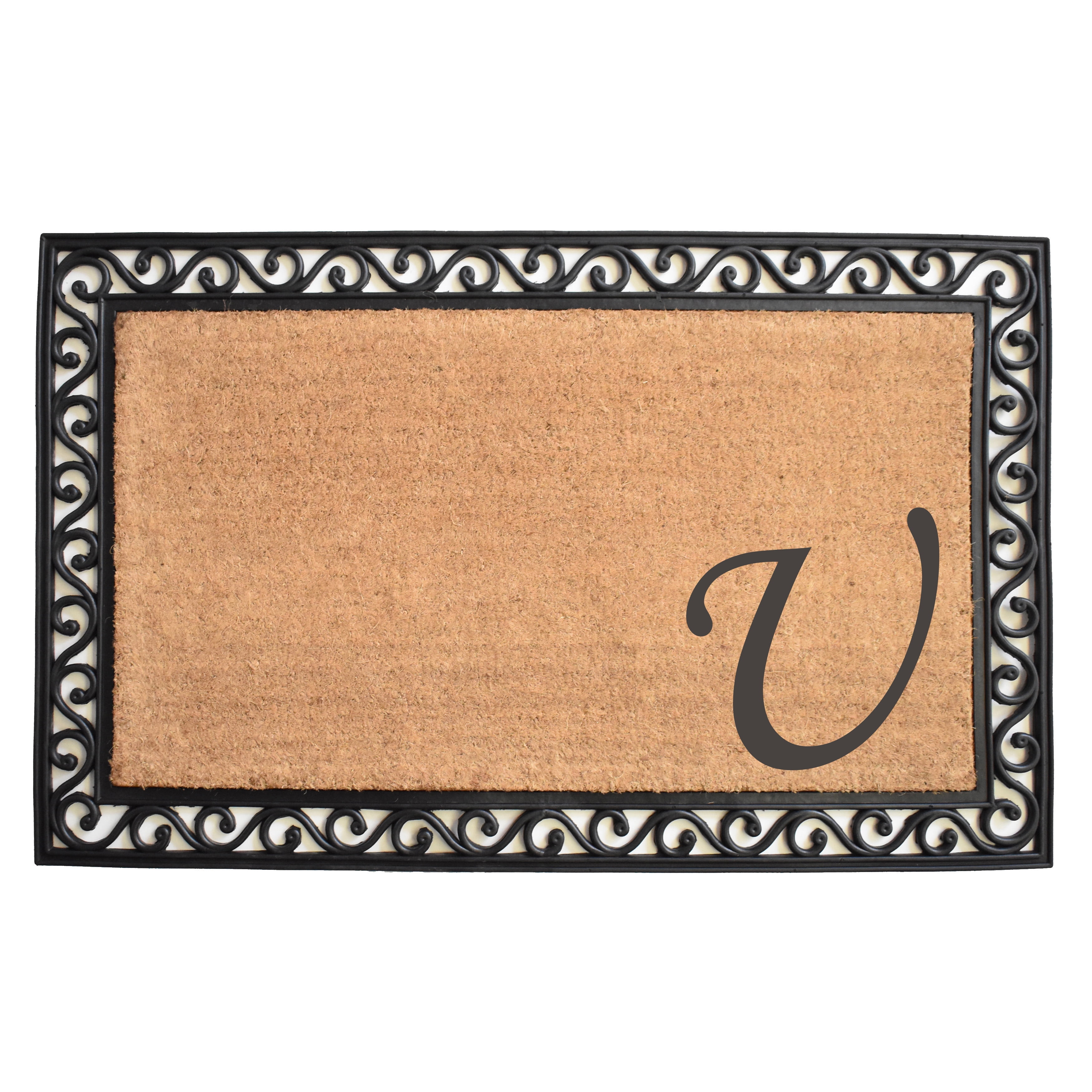 Calloway Mills Versailles Monogram Outdoor Doormat 18" x 30" (Letter U)