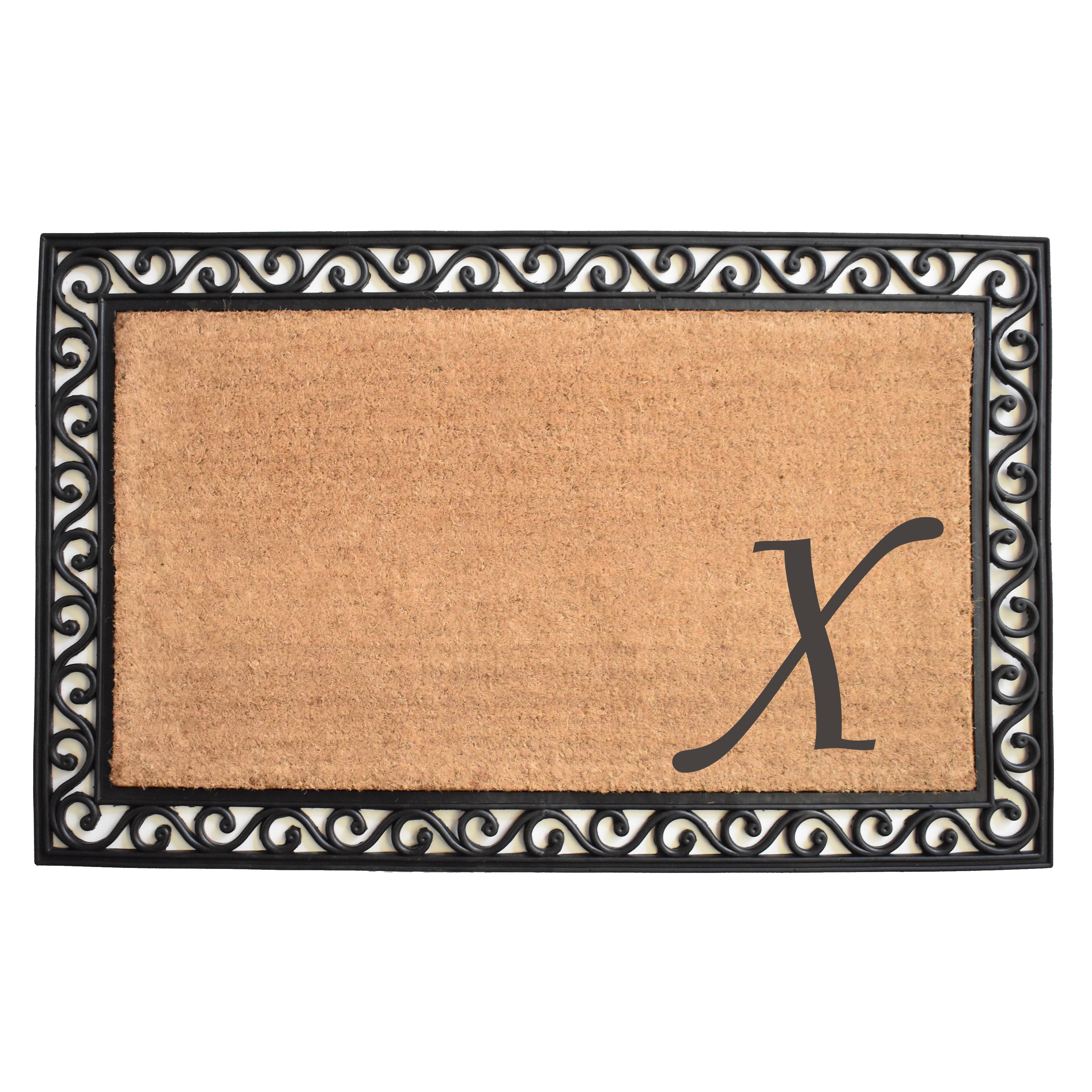Calloway Mills Versailles Monogram Outdoor Doormat 18" x 30" (Letter X)