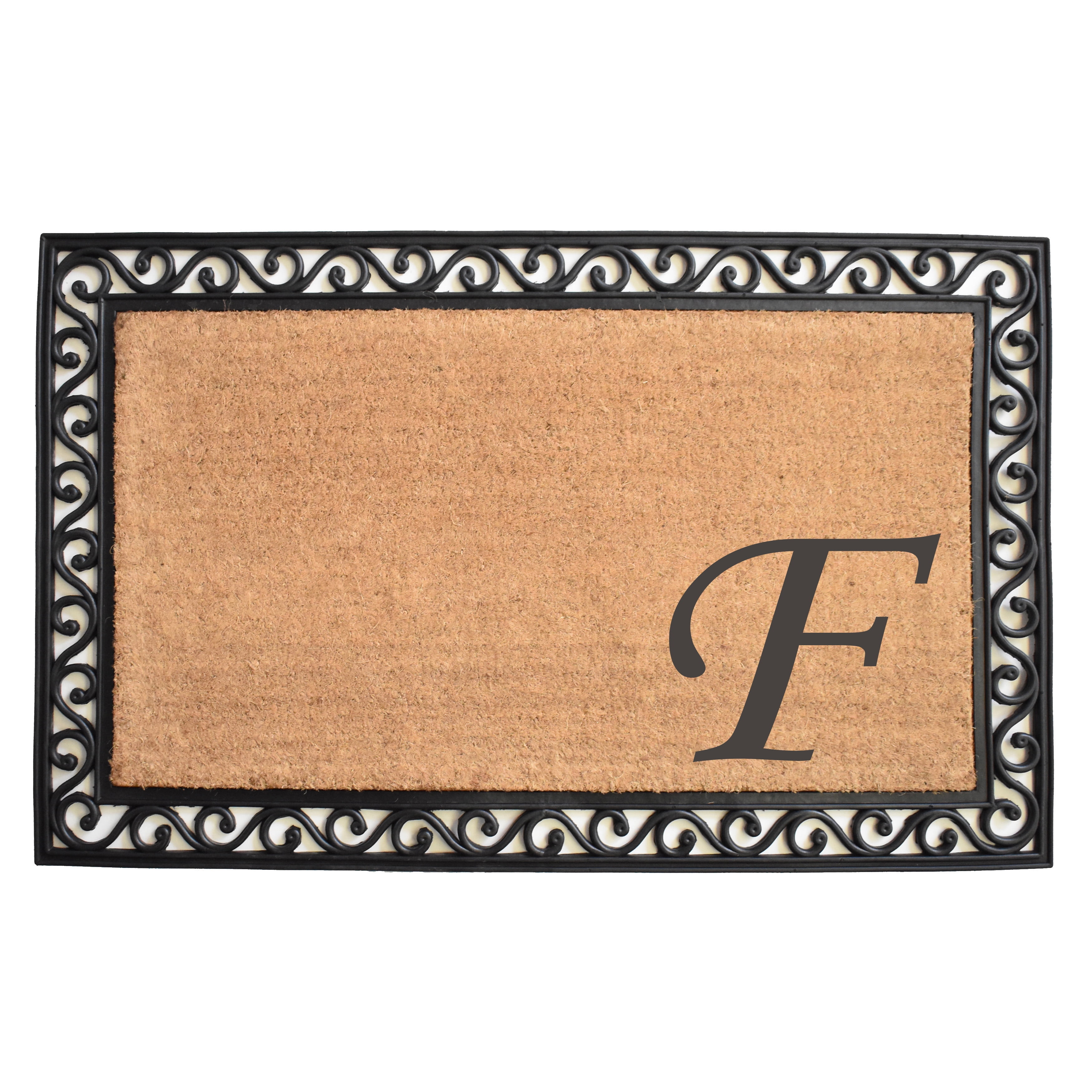 Calloway Mills Versailles Monogram Outdoor Doormat 22" x 36" (Letter F)