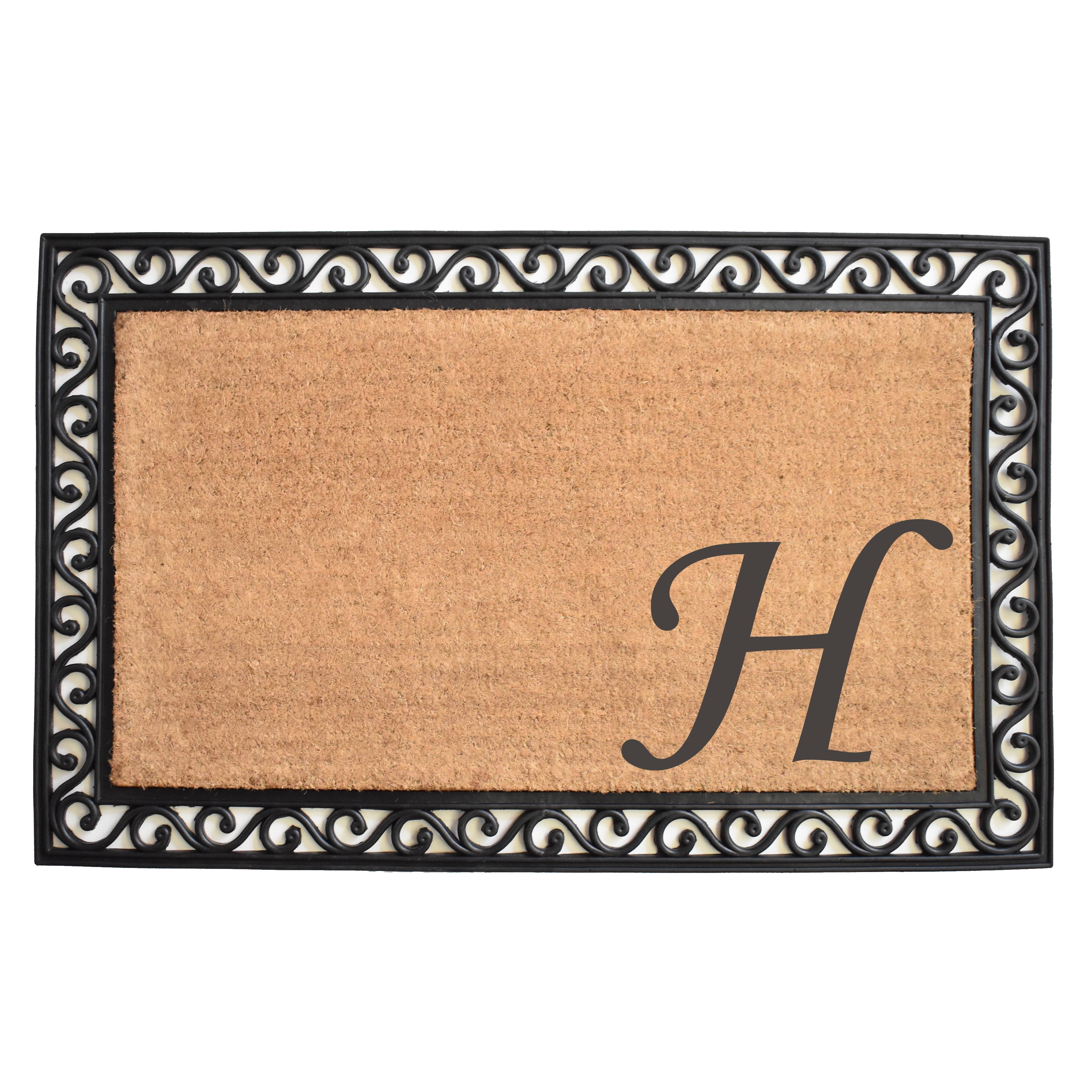 Calloway Mills Versailles Monogram Outdoor Doormat 22" x 36" (Letter H)