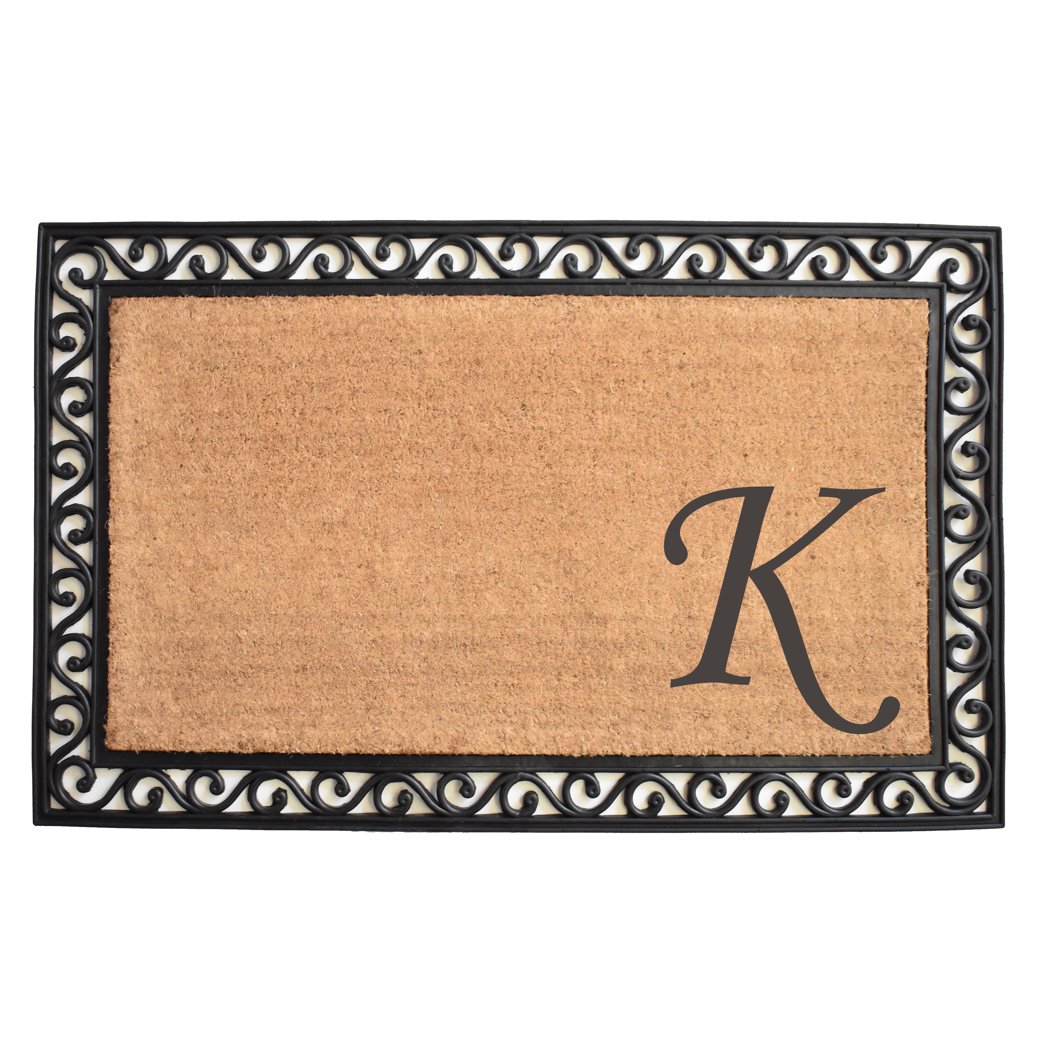 Calloway Mills Versailles Monogram Outdoor Doormat 22" x 36" (Letter K)