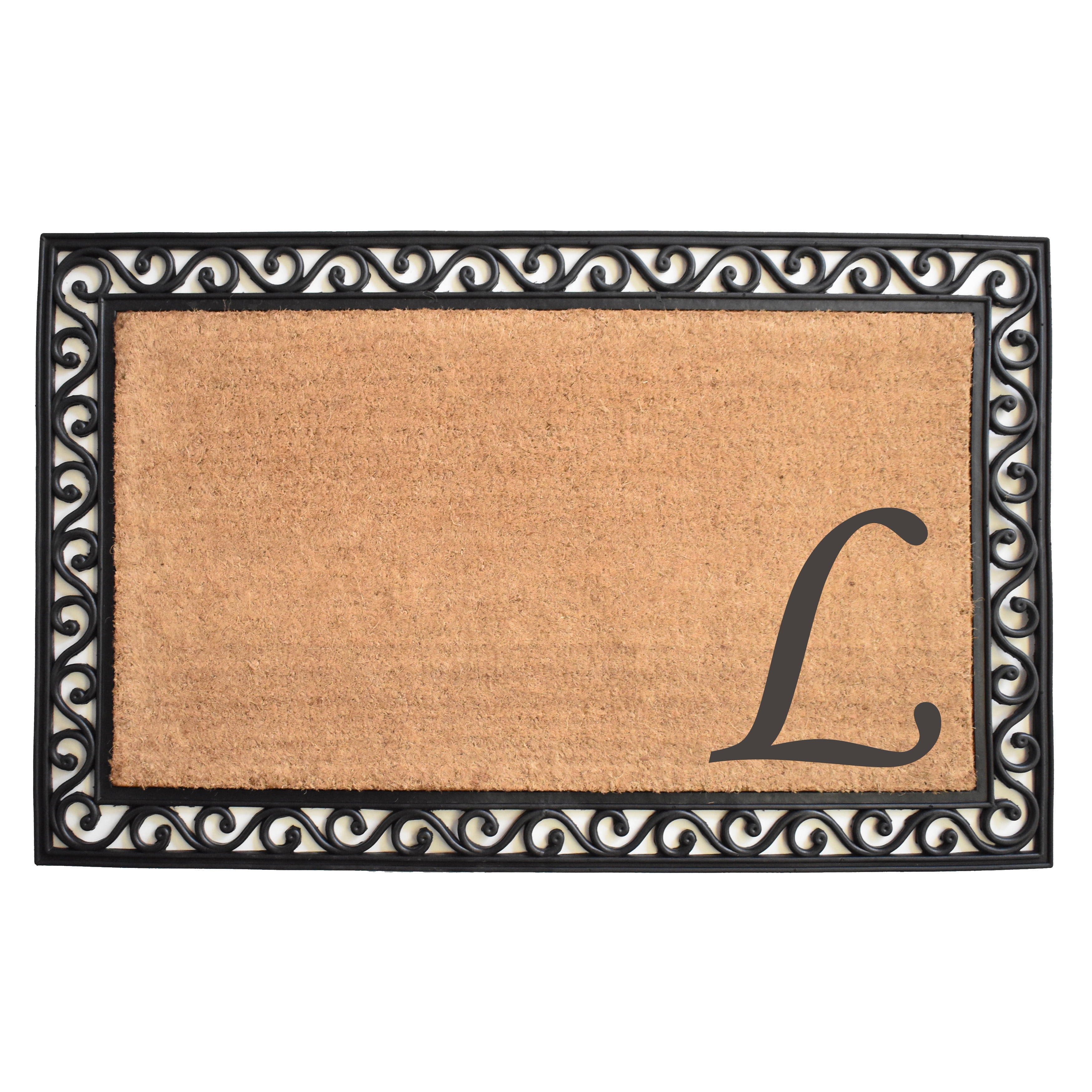 Calloway Mills Versailles Monogram Outdoor Doormat 22" x 36" (Letter L)