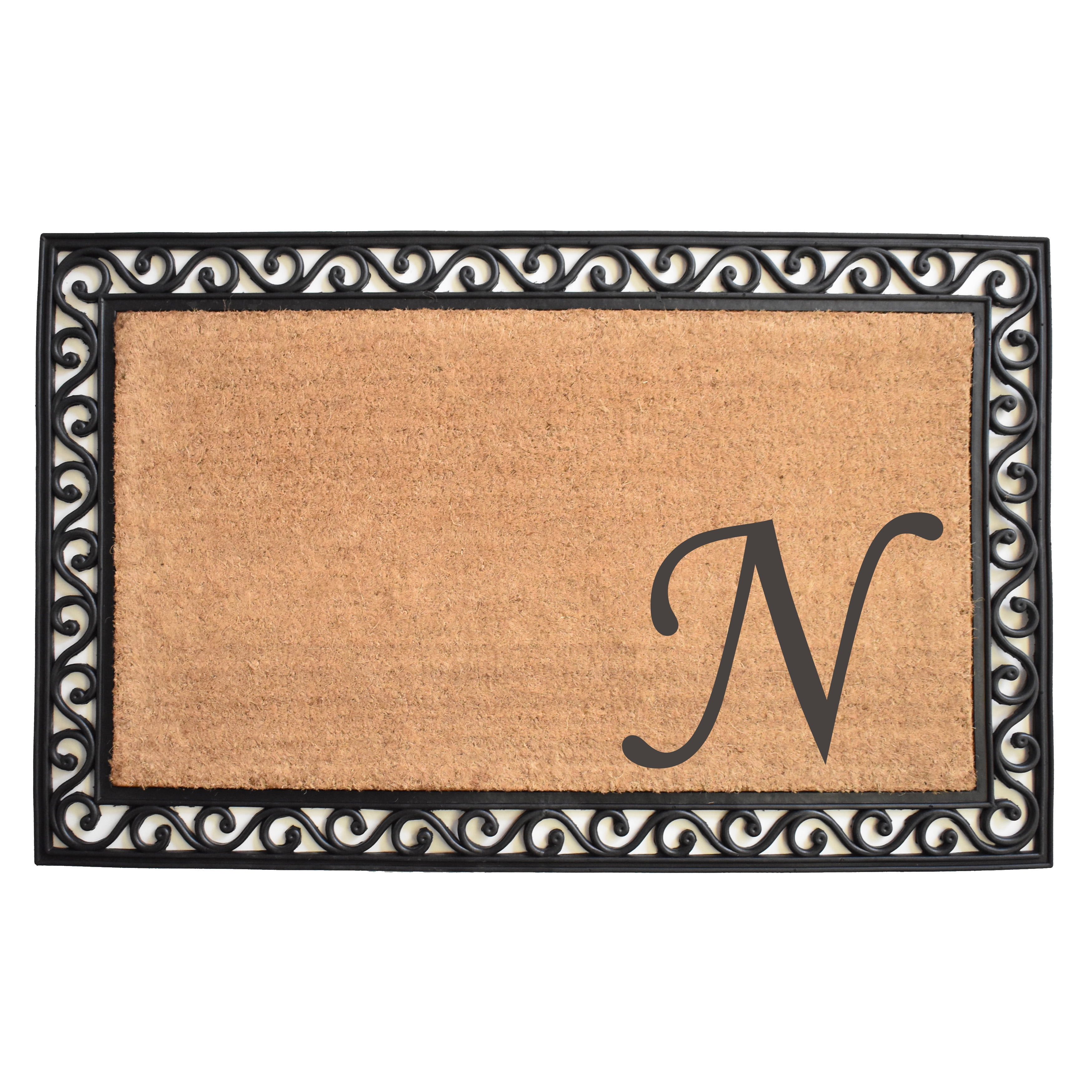 Calloway Mills Versailles Monogram Outdoor Doormat 22" x 36" (Letter N)