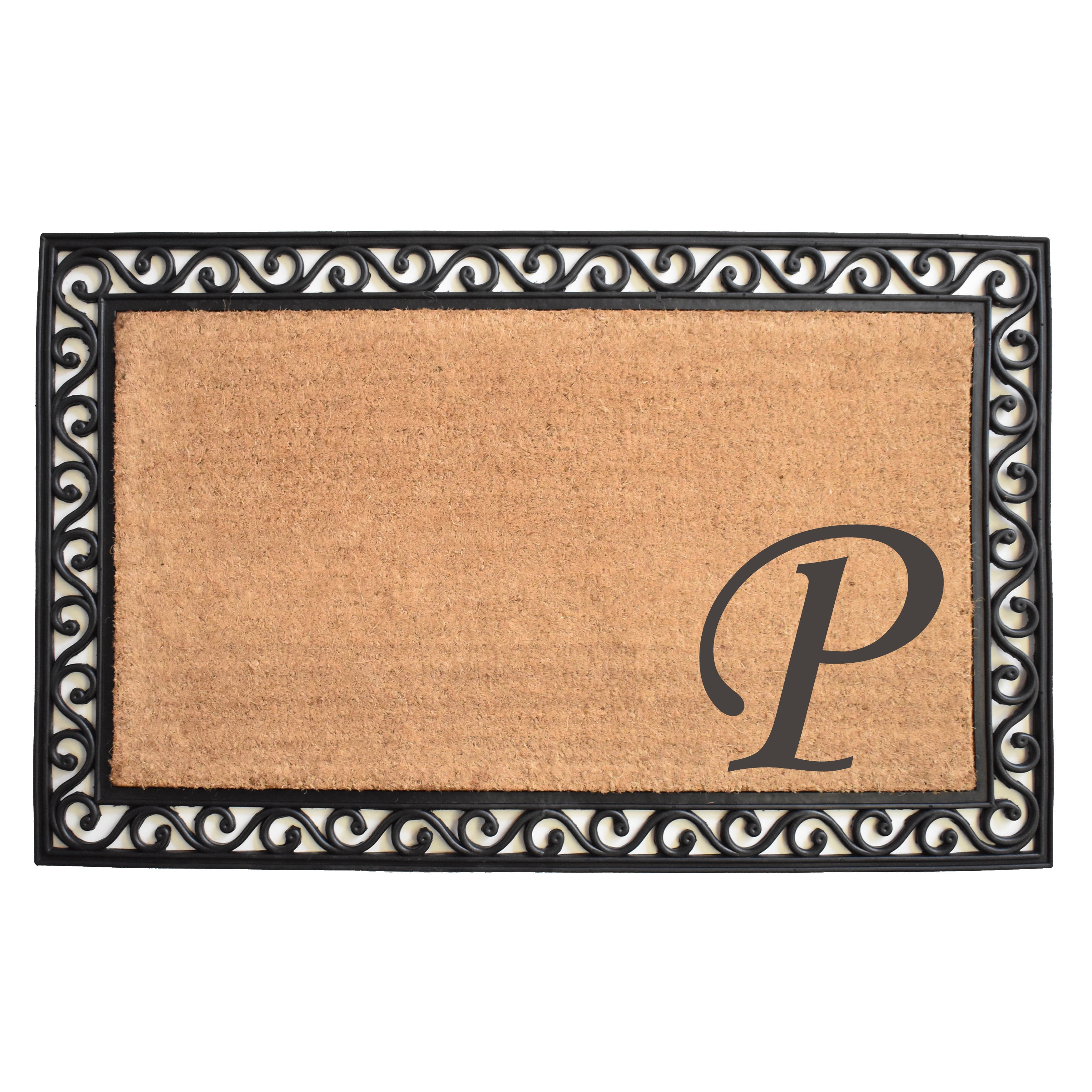 Calloway Mills Versailles Monogram Outdoor Doormat 22" x 36" (Letter P)