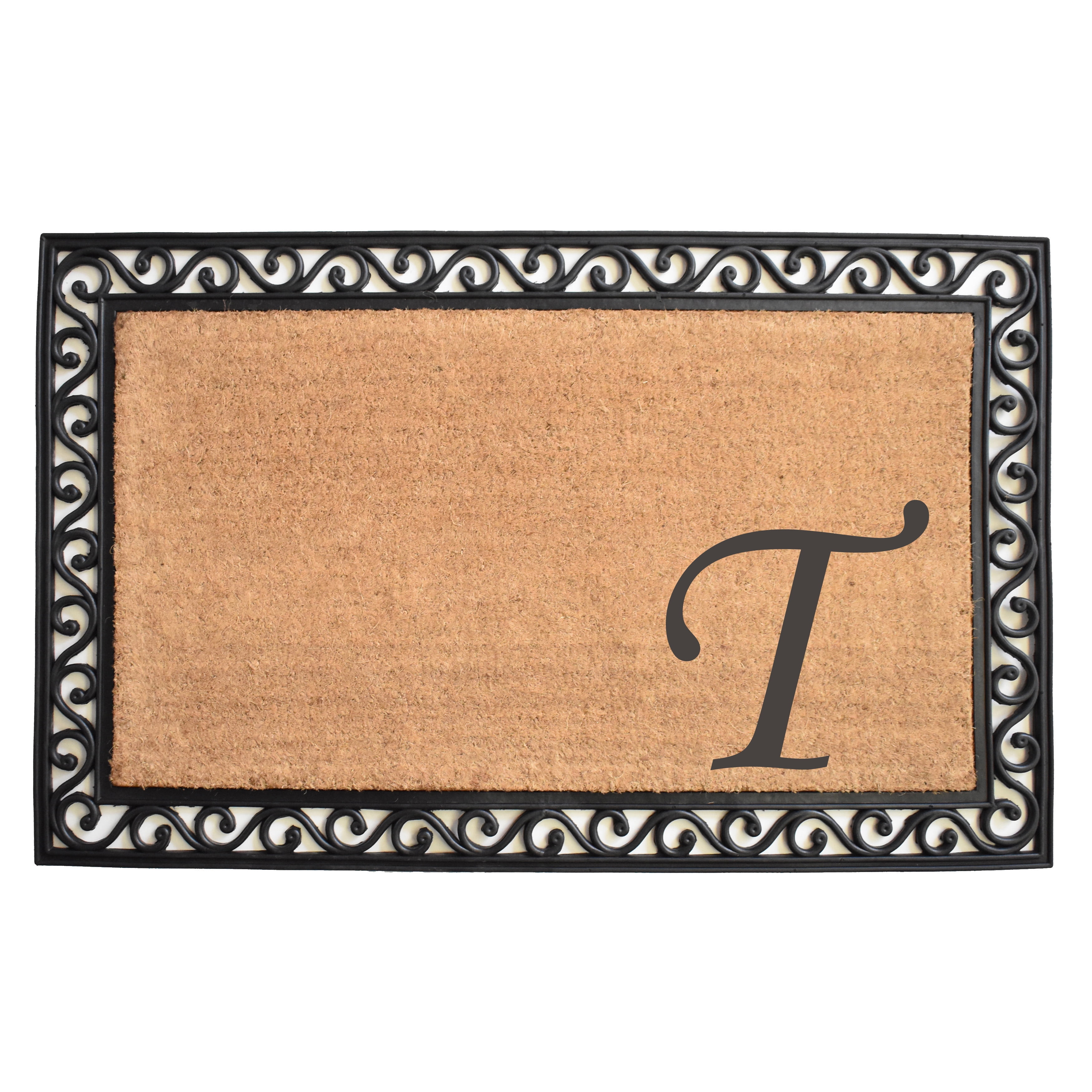 Calloway Mills Versailles Monogram Outdoor Doormat 22" x 36" (Letter T)