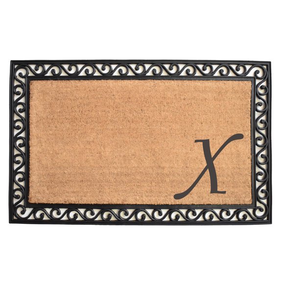 Calloway Mills Versailles Monogram Outdoor Doormat 30" x 48" (Letter X)