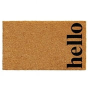 Calloway Mills Vertical Hello Outdoor Coir Doormat, 24" x 36", Brown