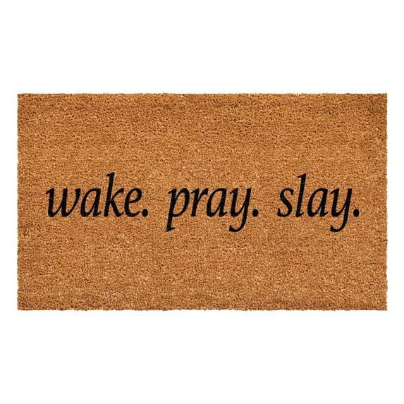 Calloway Mills Wake. Pray.Slay Doormat, 30" x 48"