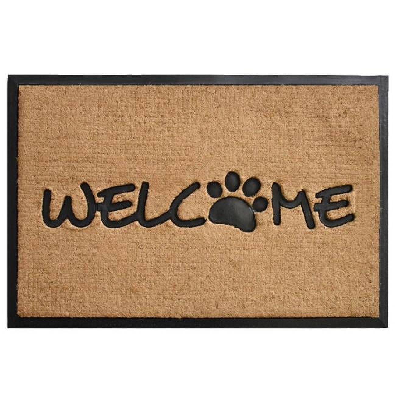Calloway Mills 102742436 24 x 36 in. Welcome Paw Rectangular Doormat, Natural & Black