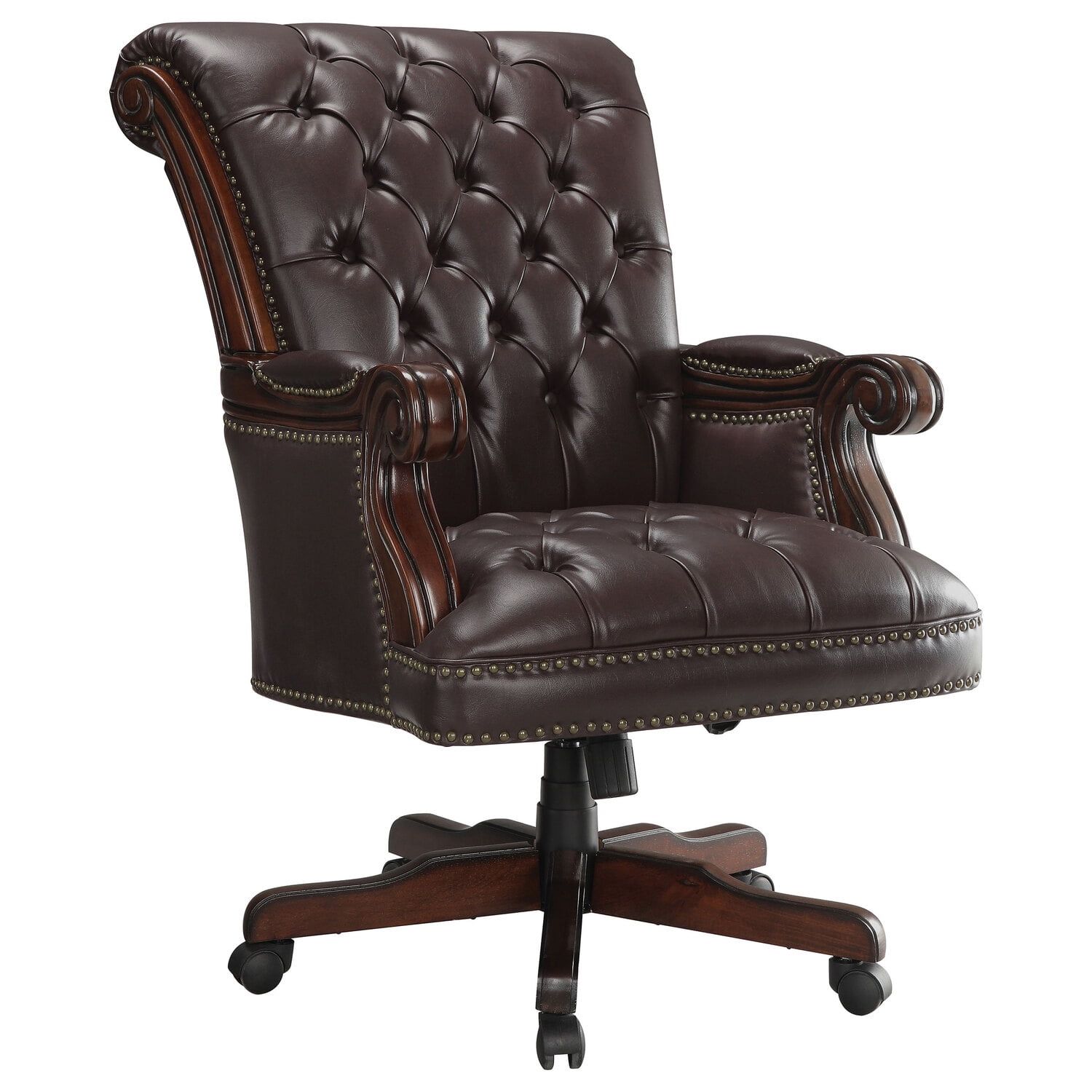 Matterhorn High Back Swivel Executive Chair in Dark Brown Leatherette