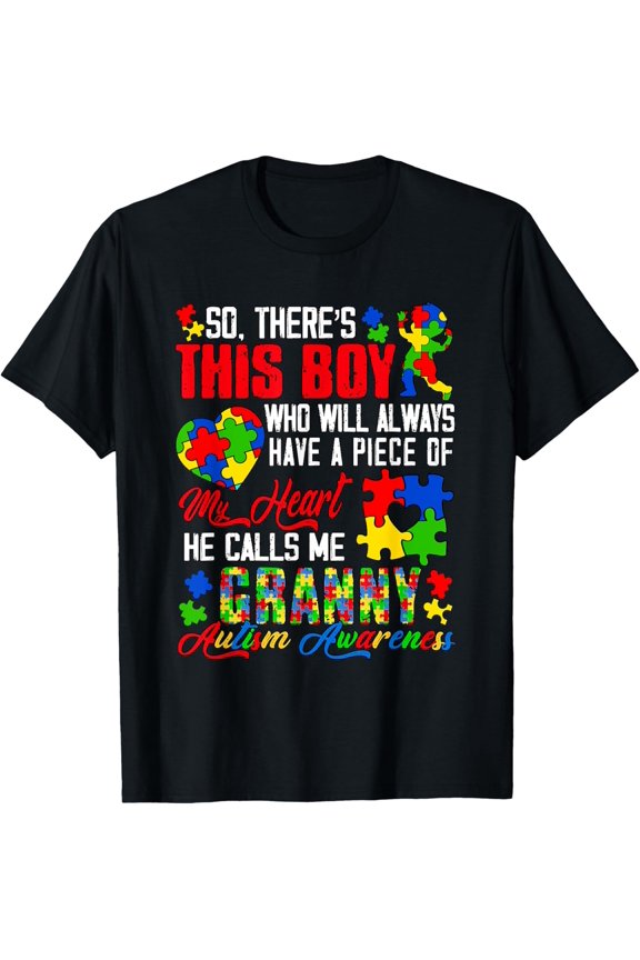 Calls Me Granny Autism Awareness Proud Family Lover Graphic T-Shirt