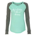 thumbnail image 1 of Calls Me Mommy Valentine's Day Women's Raglan Long Sleeve Shirt-Mint/Granite-Medium, 1 of 4