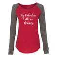 thumbnail image 1 of Calls Me Mommy Valentine's Day Women's Raglan Long Sleeve Shirt-Red/Granite-Medium, 1 of 4