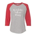 thumbnail image 1 of Calls Me Mommy Valentine's Day Women's Raglan Shirt-Vintage Heather/Vintage Red-Small, 1 of 4