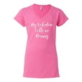 thumbnail image 1 of Calls Me Mommy Valentine's Day Women's V-Neck Shirt-Azalea-Medium, 1 of 4