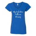 thumbnail image 1 of Calls Me Mommy Valentine's Day Women's V-Neck Shirt-Royal Blue-Large, 1 of 4