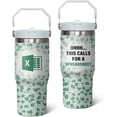 thumbnail image 1 of This Calls for A Spreadsheet, 30 oz Tumbler with Handle and Flip Straw, Coffee Mug Water Bottle Stainless Steel Cup, Funny Gifts for Accountant Employee Coworker CPA Boss Women Men, 1 of 6