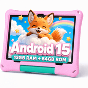 Callsky 10.1" Android 15 Kids Tablet, ABCmouse Authorized Learning App, HD Display, 8-Hour Battery, Parental Controls, Google Kids Space, Pink