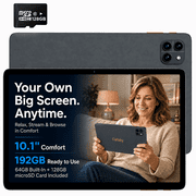Callsky Tablet 10.1" Octa-core Processor Android 15 Tablet with 12GB RAM 192GB ROM Expand to 2TB 1280x800 IPS HD Display 6000mAh WiFi 6/BT 5.4 Deepgray