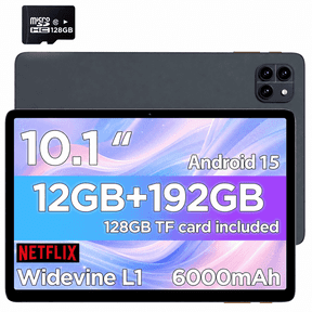 Callsky Tablet 10.1 Inch Android 15 , Up to 12GB RAM, 192GB, Deep Gray