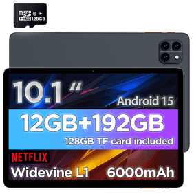 Callsky Tablet 10.1" Octa-core Processor Android 15 Tablet with 12GB RAM 192GB ROM (Expand to 2TB) 1280x800 IPS HD Display 6000mAh WiFi 6/BT 5.4 Deepgray