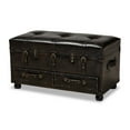 thumbnail image 1 of Callum Modern Transitional Faux Leather Upholstered 2-Drawer Storage Trunk Ottoman, 1 of 5