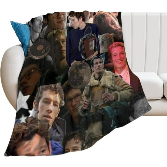 Callum Turner Blanket Handsome #1 Super Soft Throw Blanket Silky Flannel Lightweight for Sofa, Bed Blanket All Season Use 40""*50"" (100 * 130cm), Style-2