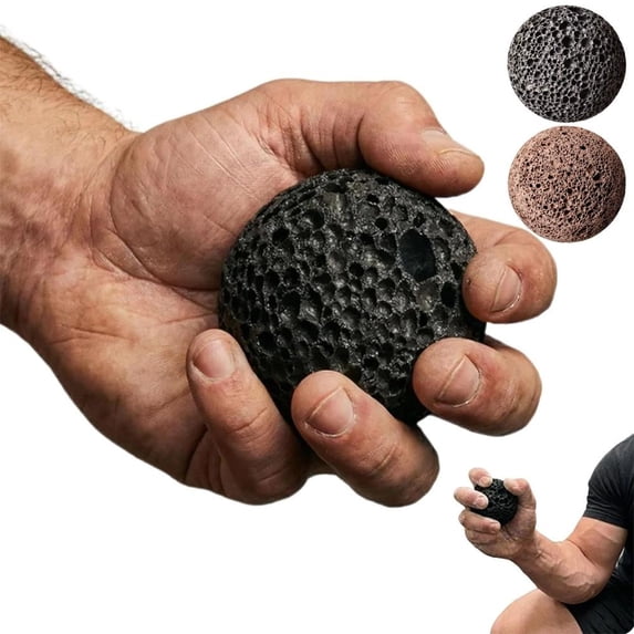 Callus Ball for Hand Grip Training, Natural Volcanic Rock Skin Conditioning Tool for Climbers & Gym, Anti-Sweat Finger Strengthener, Stone Fidget Stress Relief
