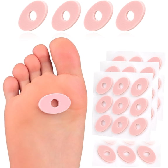 Callus Cushions for Foot and Toe Protection, Self-Stick Adhesive Foot Care Cushions, 36 Count