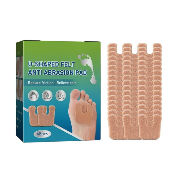 Callus Pads for Feet, Soft Felt Callus Cushions for Bottom of Foot U Shape Metatarsal Pads, Pain Relief Adhesive Corn Protectors Keep Protecting Calluses