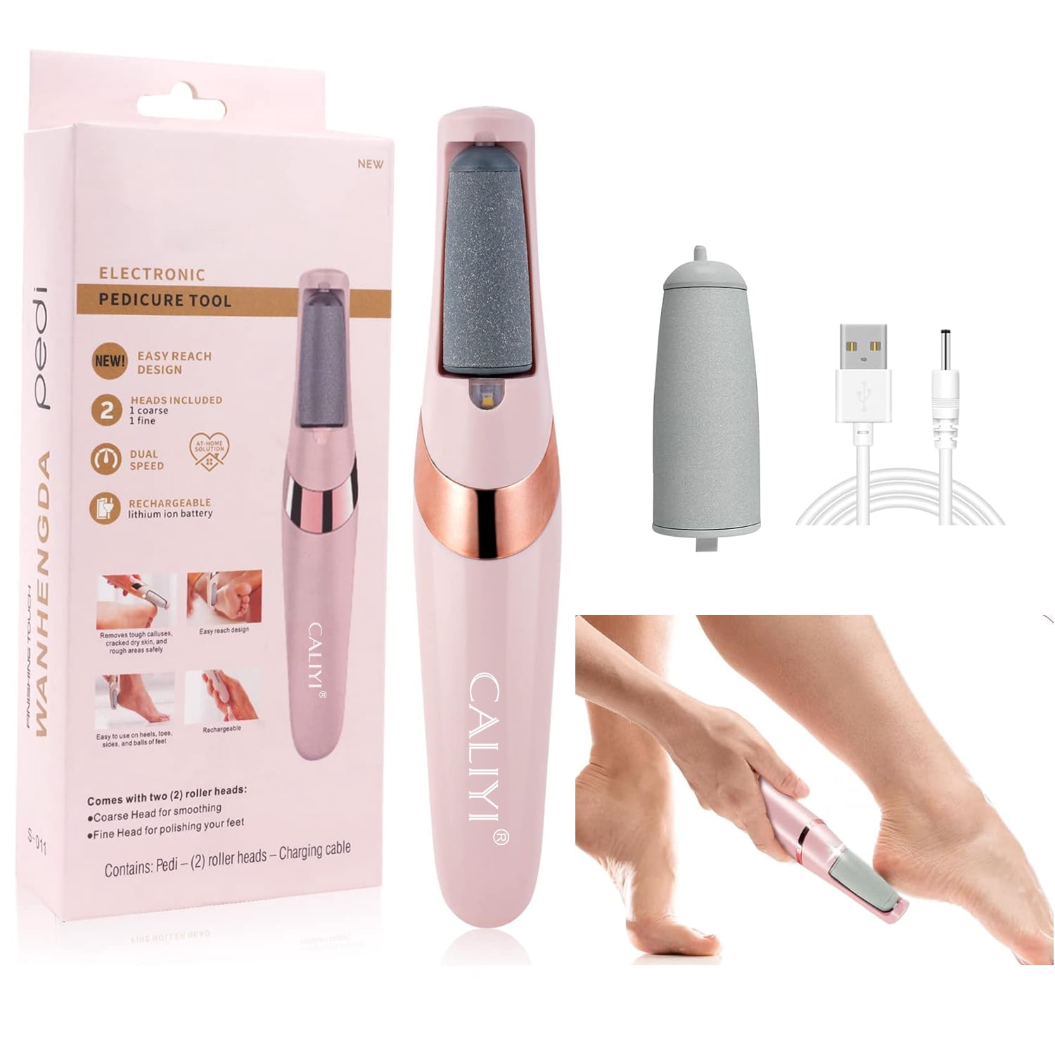 Callus Remover for Feet, CALIYI Electric Foot Callus Remover ...
